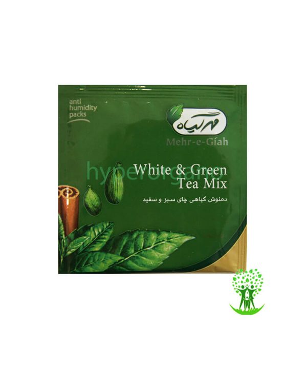 دمنوش گیاهی مخلوط چای سبز و سفید 14 عدد مهرگیاه